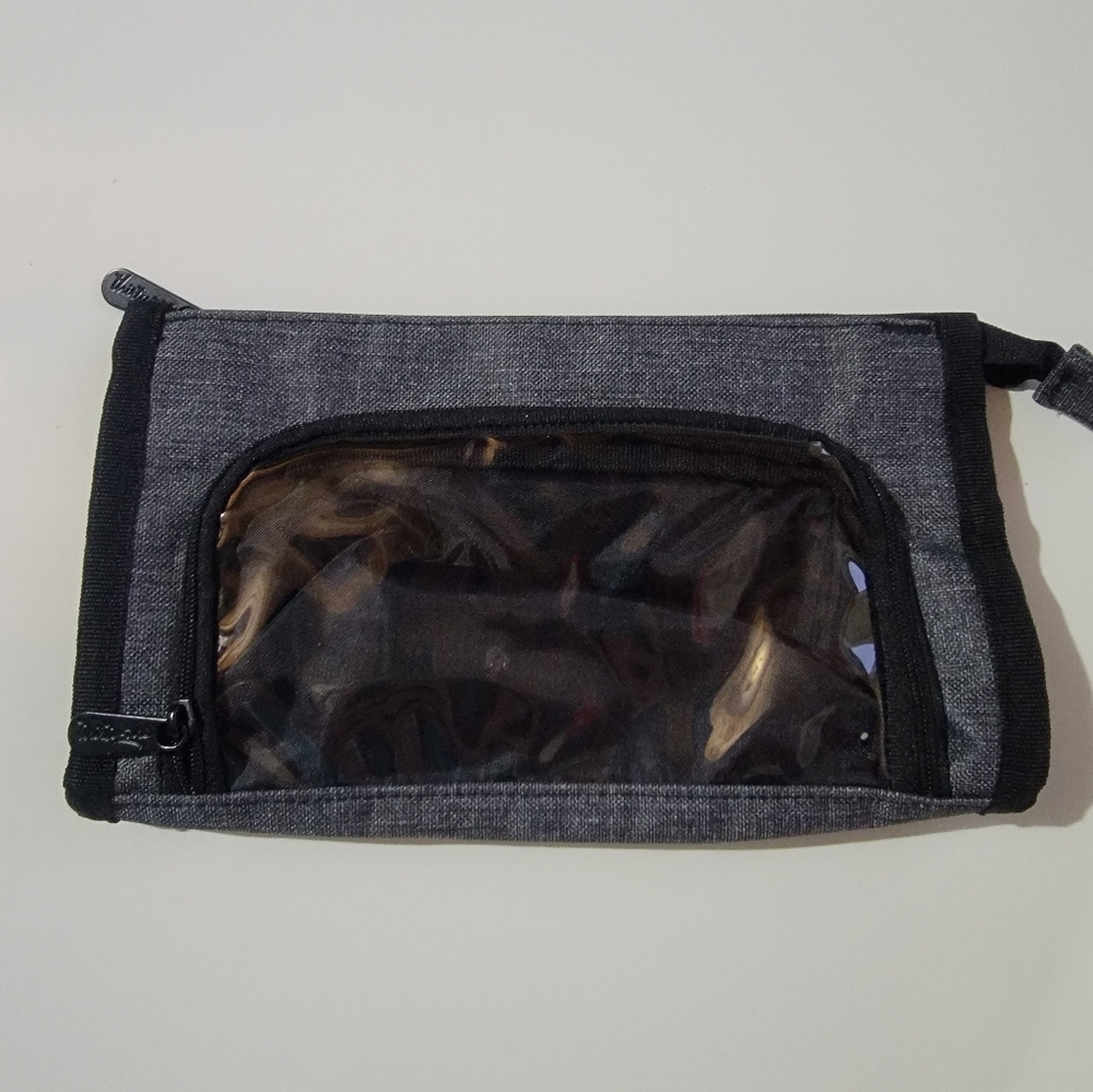 Thirty-one Get Creative Double Pouch - Charcoal Crosshatch